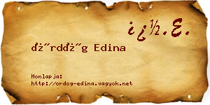 Ördög Edina névjegykártya
